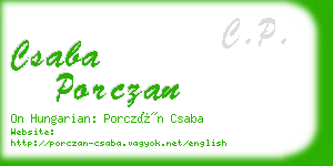 csaba porczan business card